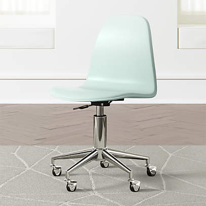 Kids Class Act Mint And Silver Desk, Desk Chair For Kids