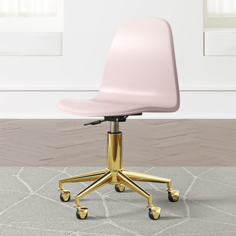 Class Act Pink And Gold Kids Desk Chair, Rose Colored Desk Chair