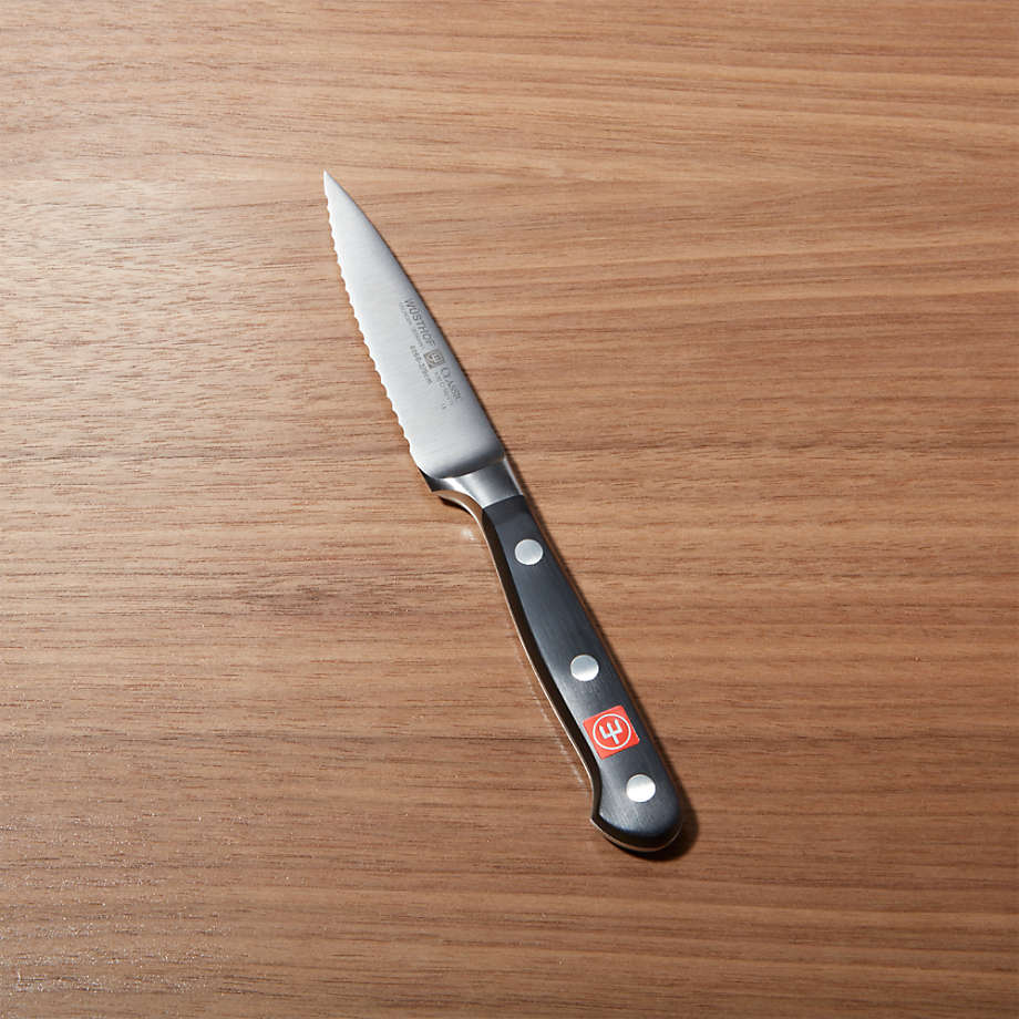 Wüsthof Classic 3.5" Serrated Paring Knife + Reviews Crate & Barrel