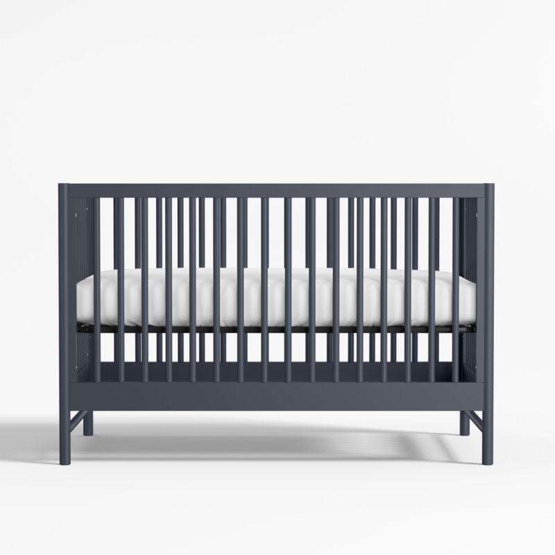 Classic Deep Navy Blue Wood Convertible Baby Crib - image 3 of 8