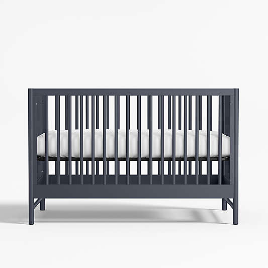 Classic Deep Navy Blue Wood Convertible Baby Crib