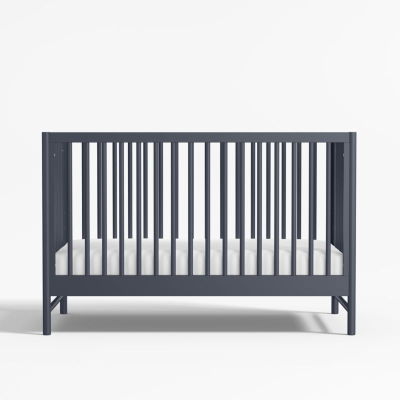 Classic Deep Navy Blue Wood Convertible Baby Crib - image 5 of 8