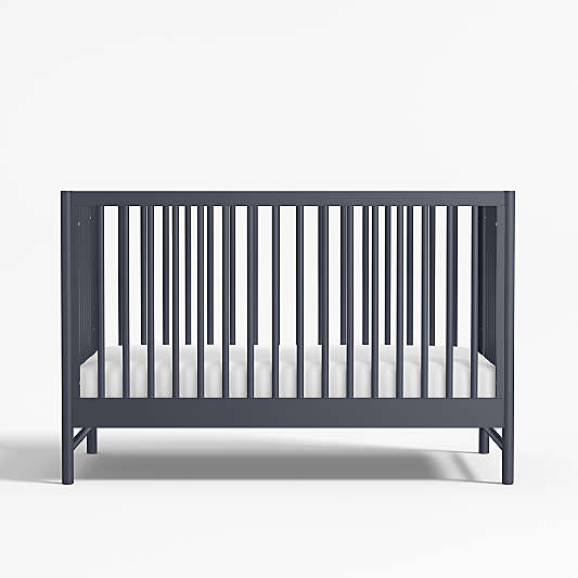 Classic Deep Navy Blue Wood Convertible Baby Crib