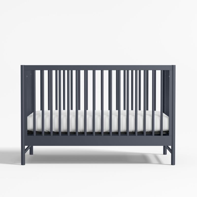 Classic Deep Navy Blue Wood Convertible Baby Crib - image 4 of 8