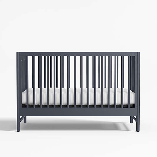 Classic Deep Navy Blue Wood Convertible Baby Crib