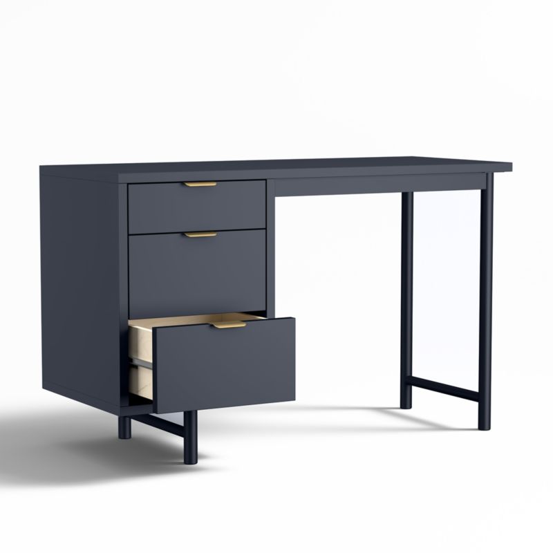 Classic Deep Navy Blue Wood 3- Drawer Kids Desk - image 5 of 6