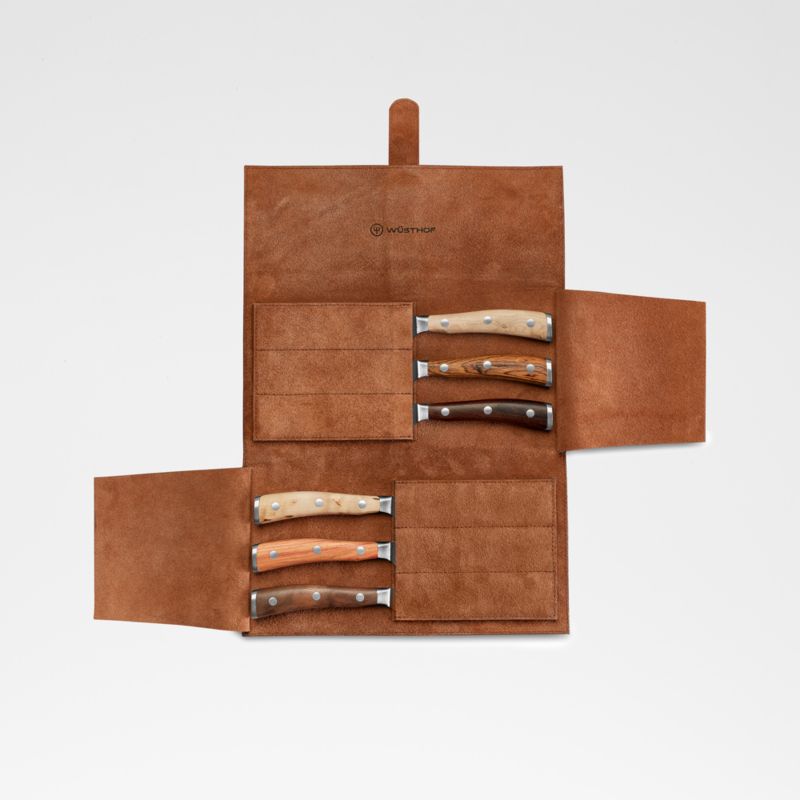 Wüsthof Classic Ikon Mixed Wooden Handle Steak Knives, Set of 6 with