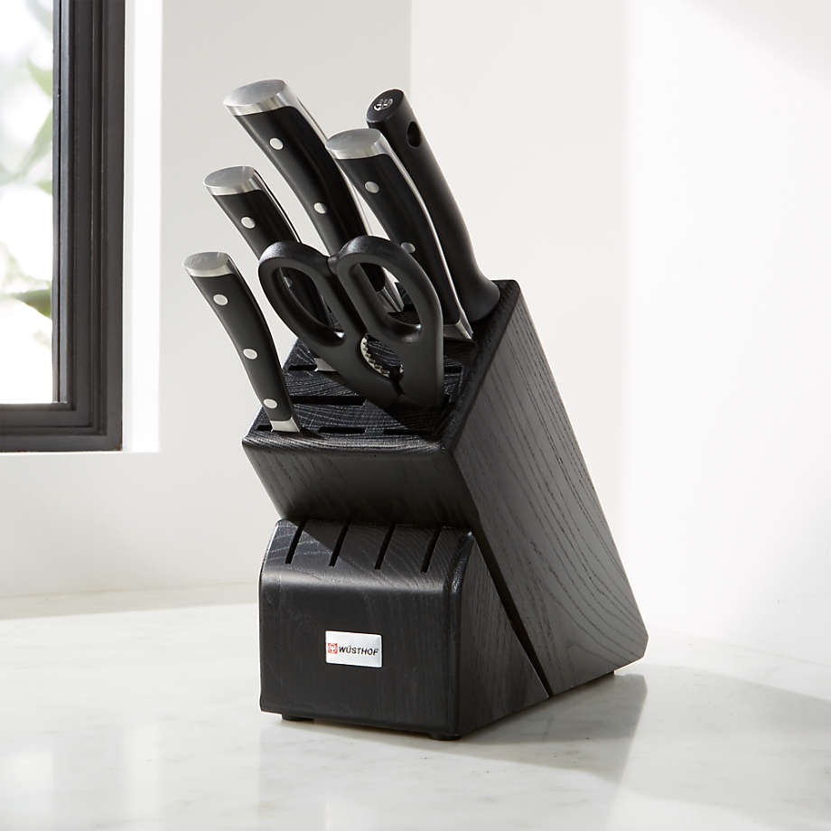 Wusthof Classic Ikon 7-Piece Black Knife Block Set | Crate & Barrel Canada