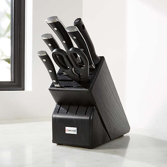 Wusthof ® Classic Ikon 7-Piece Black Knife Block Set