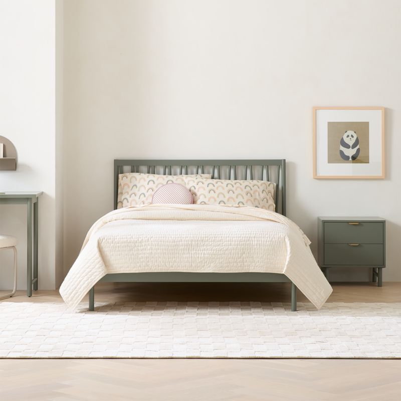 Classic 20" Laurel Green Wood 2-Drawer Kids Nightstand - image 5 of 10