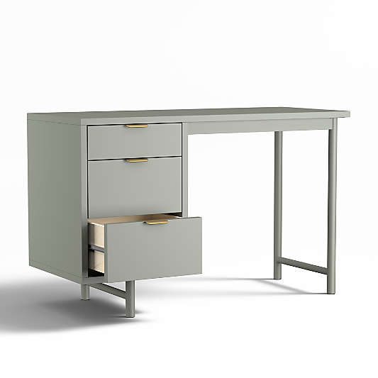 Classic 48" Laurel Green Wood 3-Drawer Kids Desk