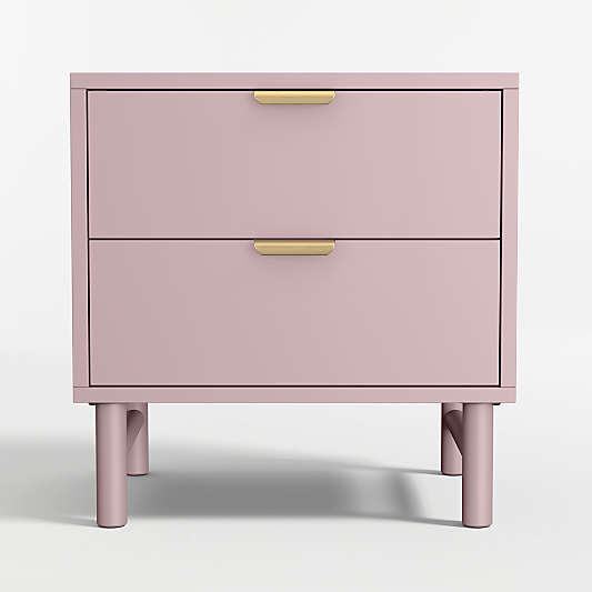 Classic 20" Lilac Rose Wood 2-Drawer Kids Nightstand