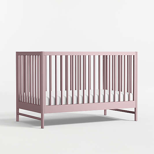 Classic Lilac Rose Wood Convertible Baby Crib
