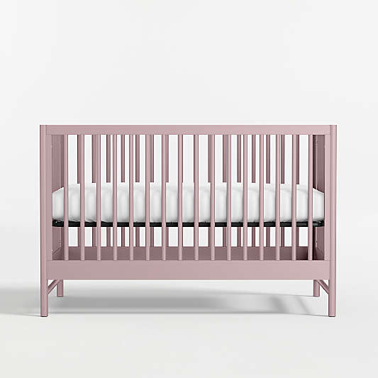 Classic Lilac Rose Wood Convertible Baby Crib