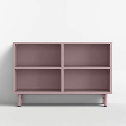 Classic Lilac Rose Wood Kids Low Bookcase