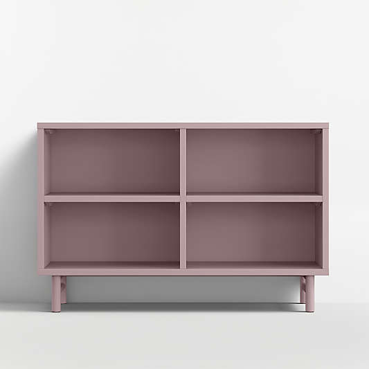 Classic Lilac Rose Wood Kids Low Bookcase