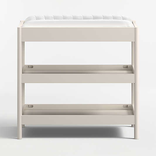 Classic Linen White Wood Baby Changing Table