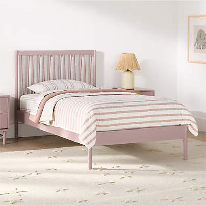 Classic Lilac Rose Wood Kids Twin Bed