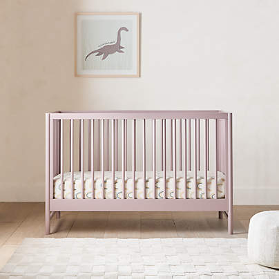 Classic Lilac Rose Wood Convertible Baby Crib