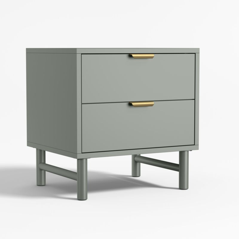 Classic Laurel Green Wood 2-Drawer Kids Nightstand - image 6 of 9