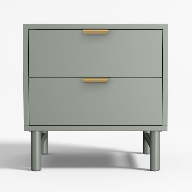 Classic Laurel Green Wood 2-Drawer Kids Nightstand - image 0 of 9