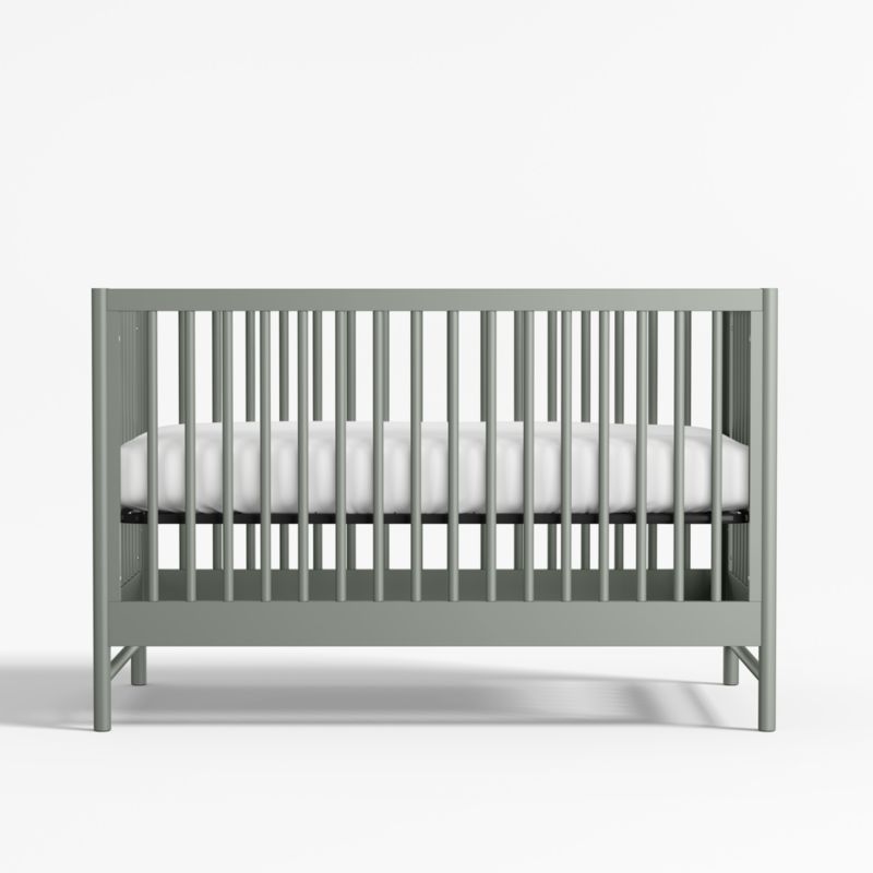 Classic Laurel Green Wood Convertible Baby Crib - image 6 of 12