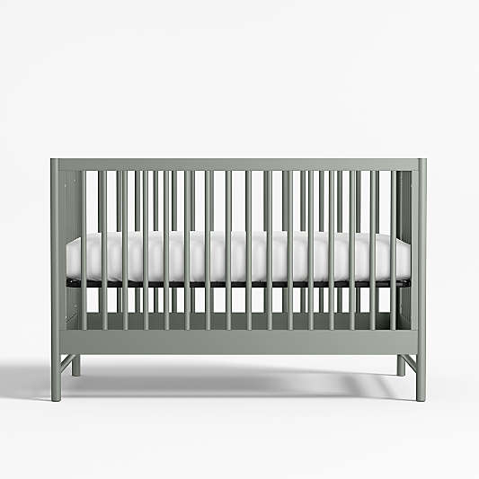 Classic Laurel Green Wood Convertible Baby Crib