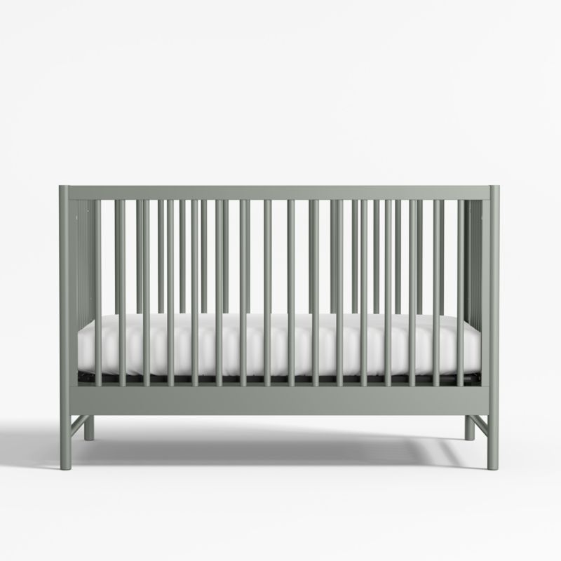 Classic Laurel Green Wood Convertible Baby Crib - image 7 of 12