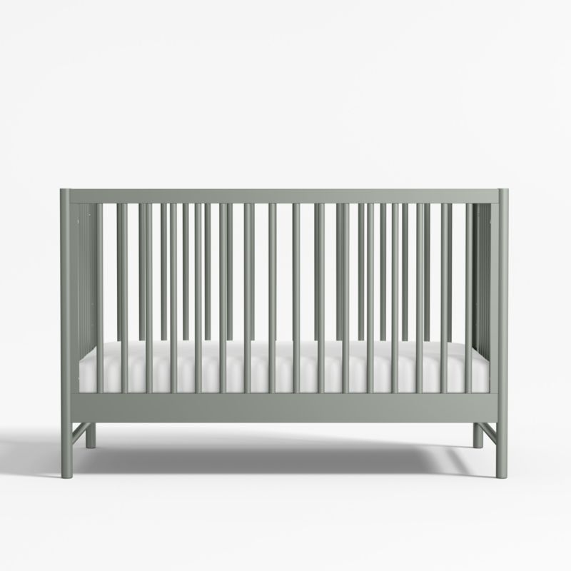 Classic Laurel Green Wood Convertible Baby Crib - image 8 of 12