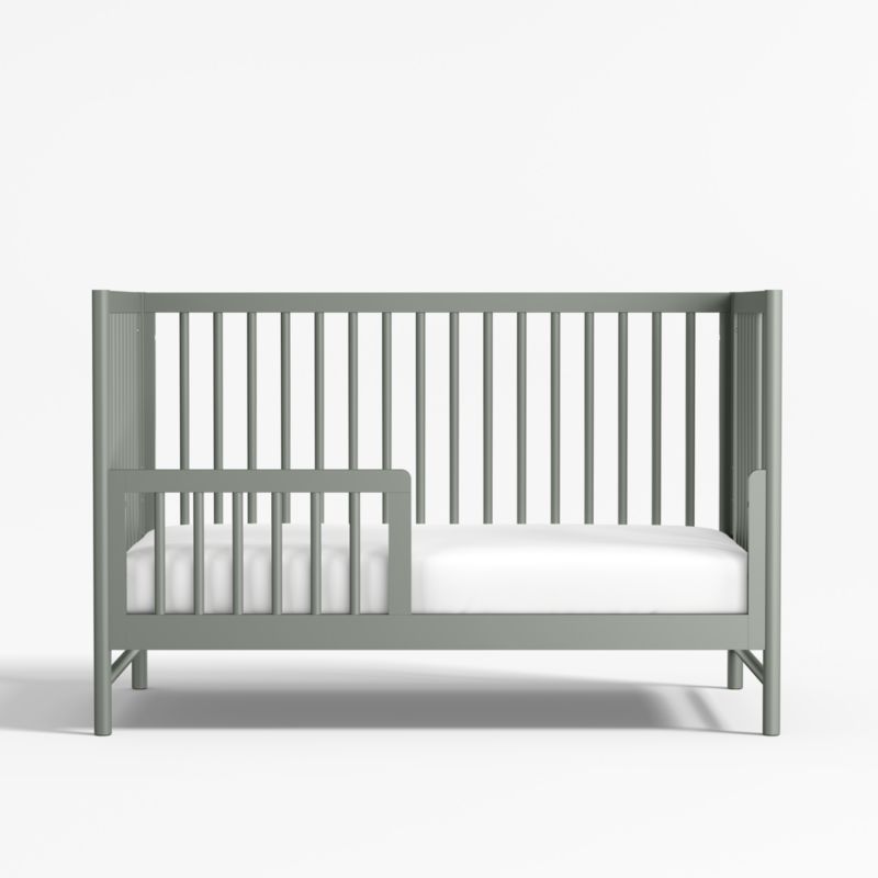 Classic Laurel Green Wood Toddler Bed Rail | Crate & Kids