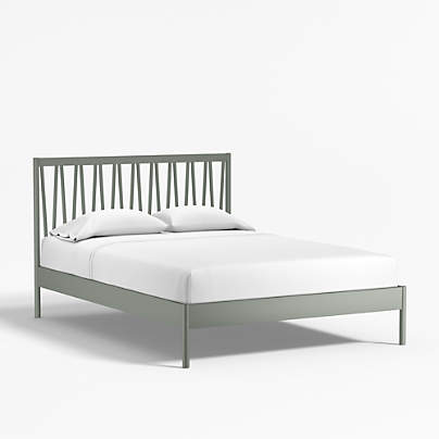 Classic Green Wood Kids Full Bed