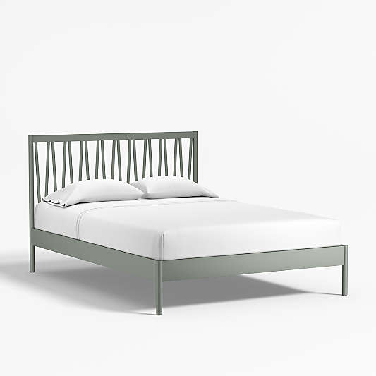 Classic Laurel Green Wood Kids Full Bed