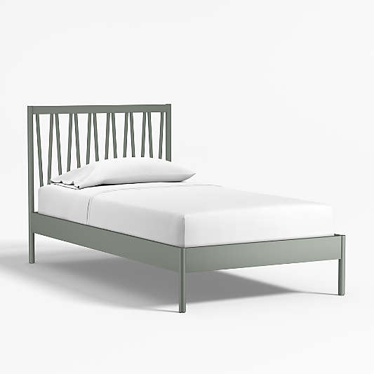 Classic Green Wood Kids Bed