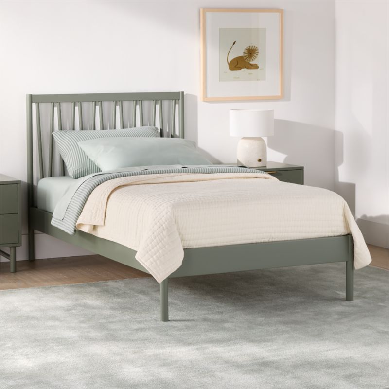 Classic Laurel Green Wood Kids Full Bed - image 3 of 11
