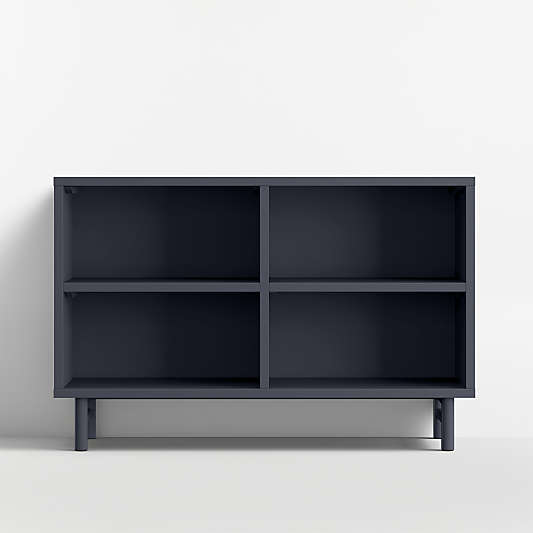 Classic 46" Navy Blue Wood Kids Low Bookcase