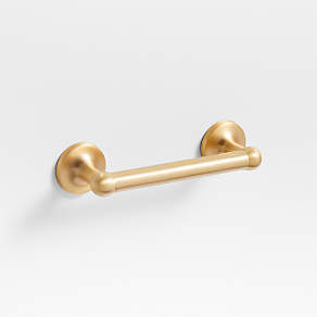 Classic Round Brushed Brass Wall-Mounted Toilet Paper Holder +