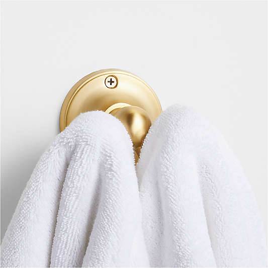 Classic Round Brushed Brass Bathroom Towel Hook