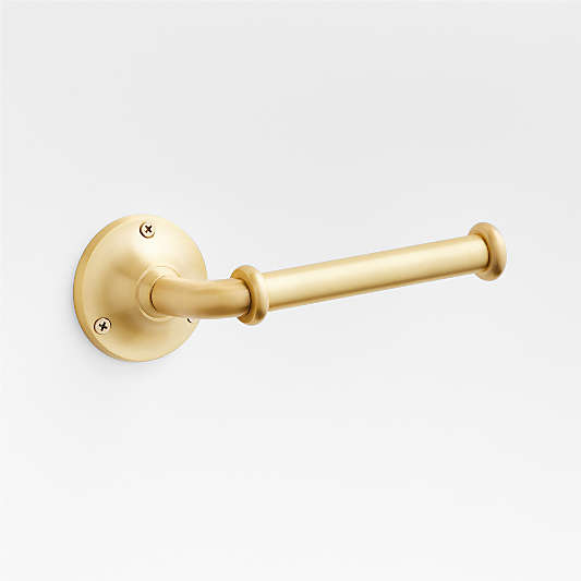 Classic Round Brushed Brass Wall-Mounted Toilet Paper Holder