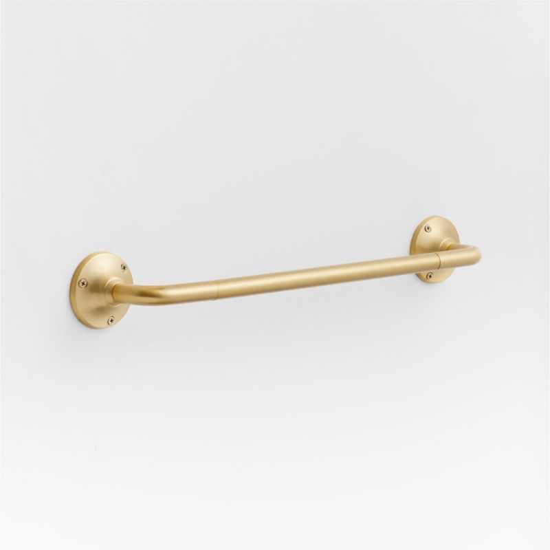 Classic Round Brushed Brass Bath Towel Bar 18