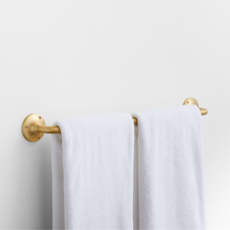 Classic Round Brushed Brass Bath Towel Bar 24" - image 3 of 4