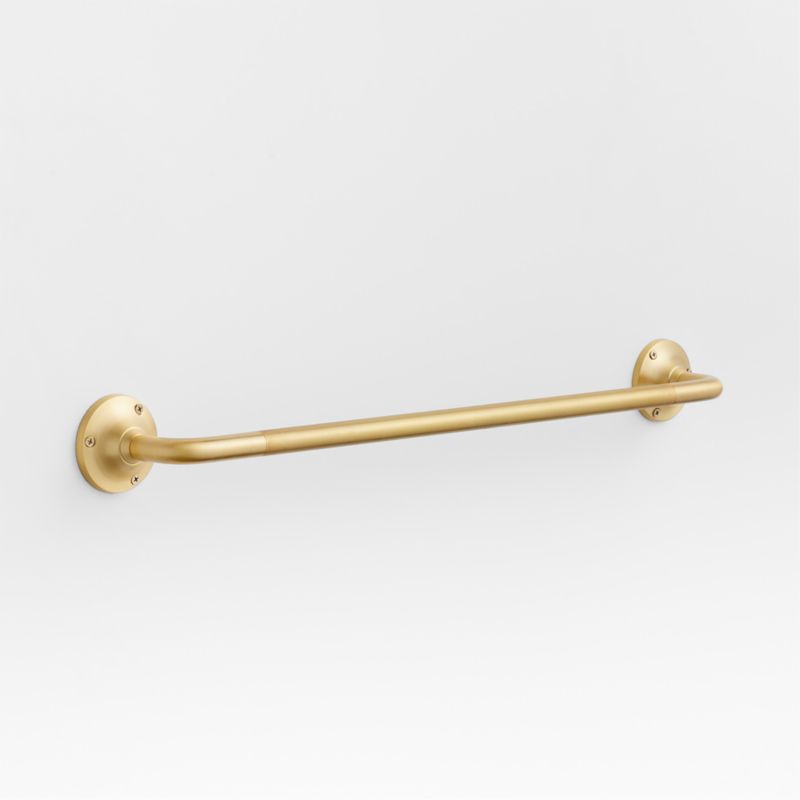 Classic Round Brushed Brass Bath Towel Bar 24