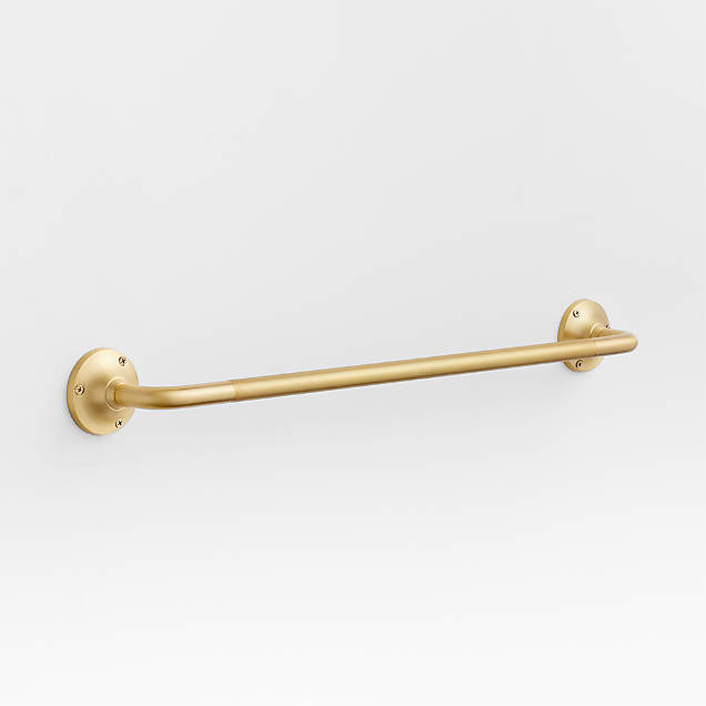 Classic Round Brushed Brass Bathroom Towel Hook | Crate & Barrel