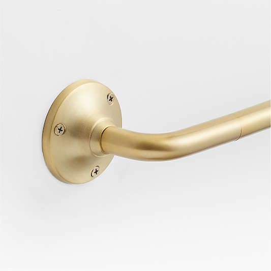 Classic Round Brushed Brass Bath Towel Bar 18"