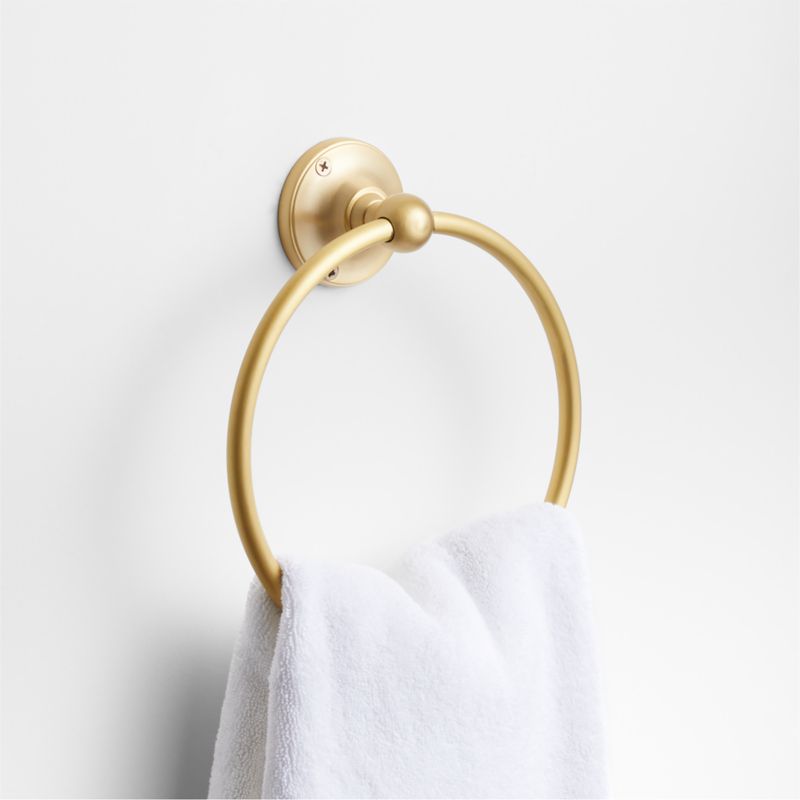 Classic Round Brushed Brass Bathroom Hand Towel Ring