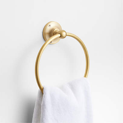 Classic Round Brushed Brass Bathroom Hand Towel Ring + Reviews
