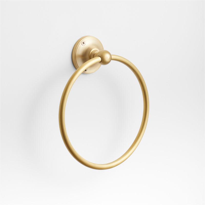 Classic Round Brushed Brass Bathroom Hand Towel Ring + Reviews