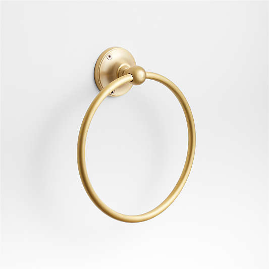Classic Round Brushed Brass Bathroom Hand Towel Ring