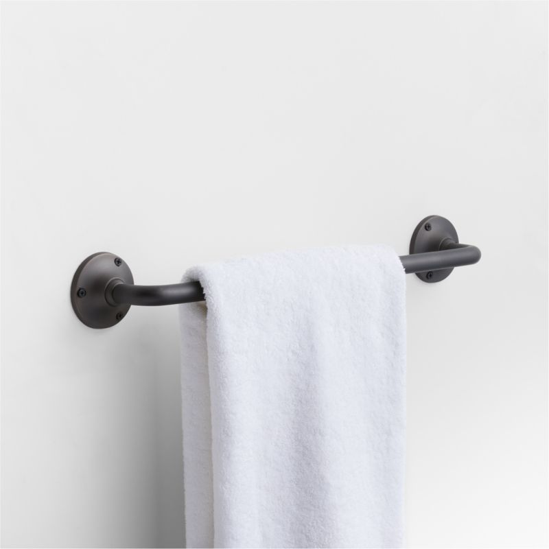 Classic Round Brushed Bronze Bath Towel Bar 18"