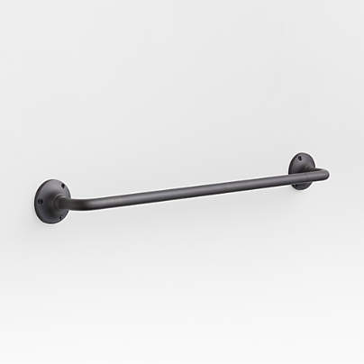 Classic Round Brushed Bronze Bath Towel Bar 24"