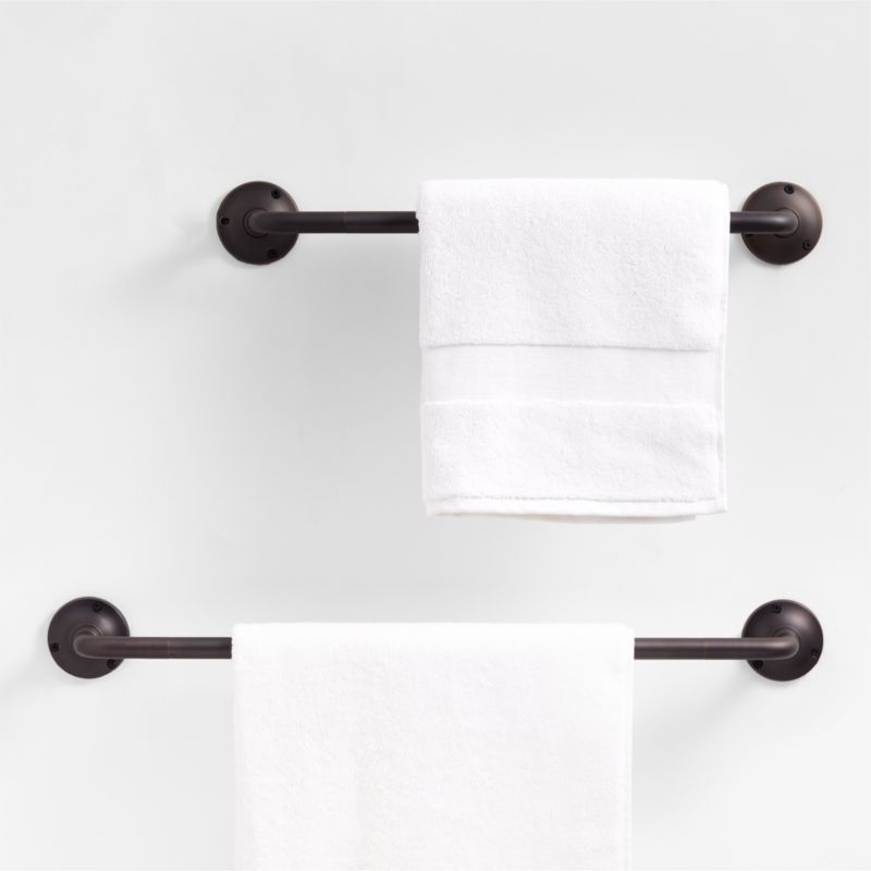 Classic Round Brushed Bronze Bath Towel Bar 18"